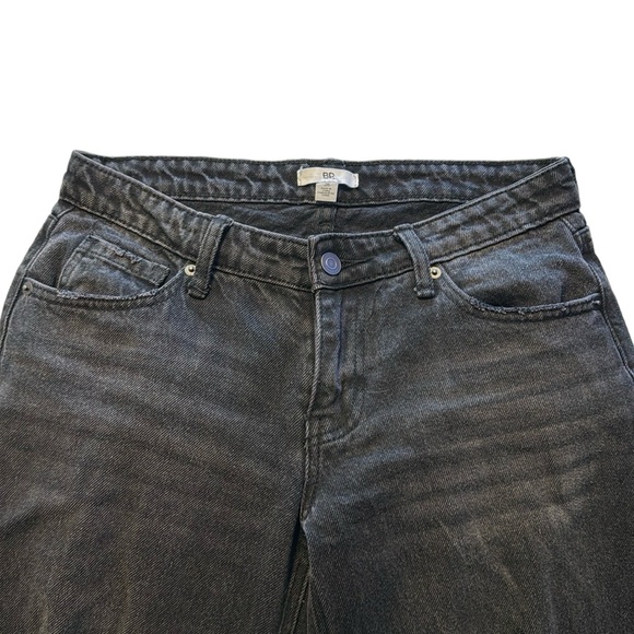BP Low Waist Wide Leg Jeans Size 26 Sunwashed Black Distressed - Picture 3 of 8